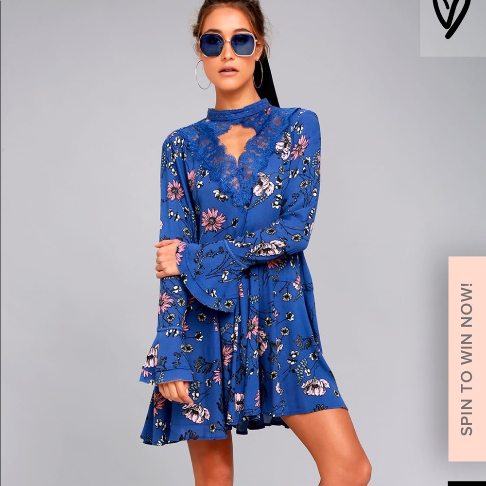 Long sleeved deep v lace trim mini dress lulus.com